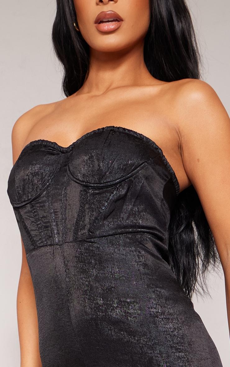 Black Metallic Corset Bandeau Jumpsuit Product Image