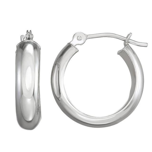 Forever 14K White Gold Polished Hoop Earrings, Womens, 14k Whgold Product Image