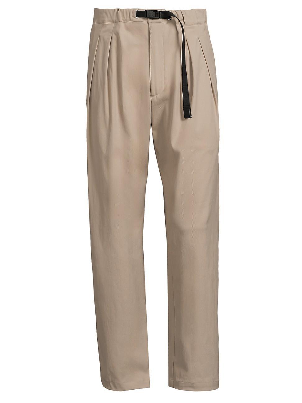 Mens Pleated Cotton-Blend Wide Leg Pants Product Image