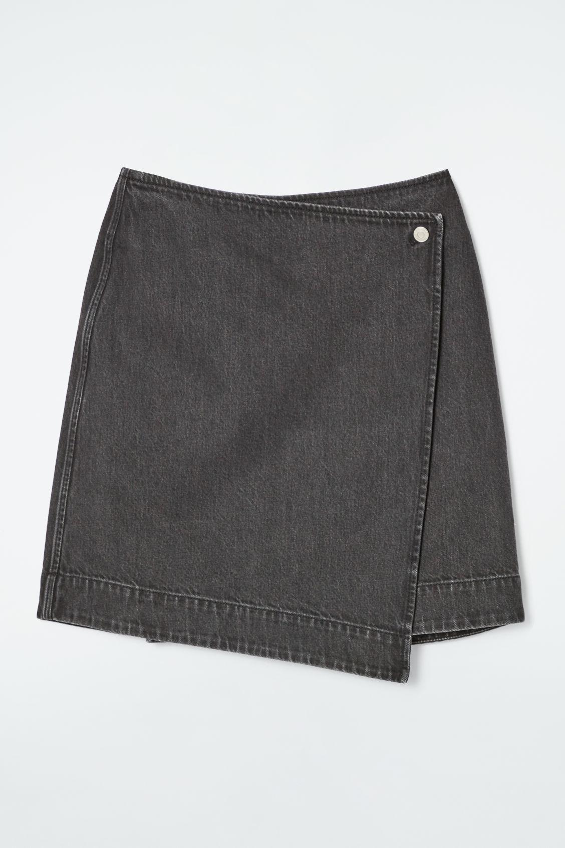 DENIM MINI WRAP SKIRT Product Image