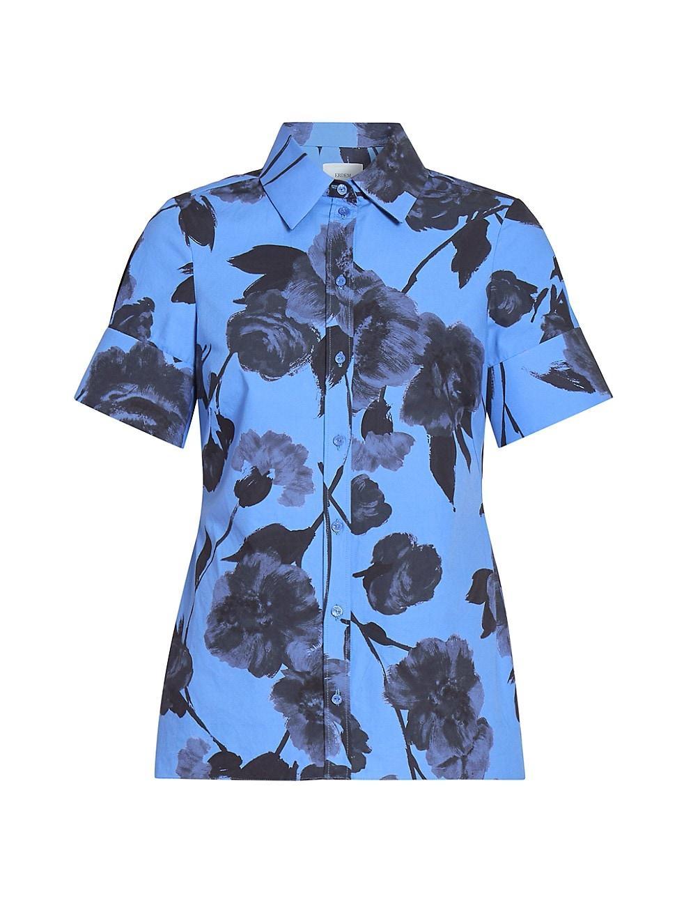 Womens Floral Cotton Shirt Product Image