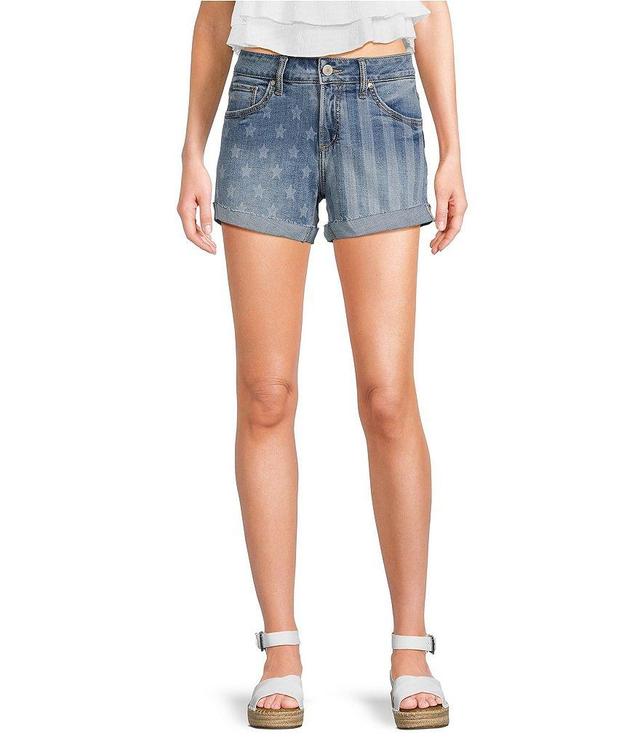 Silver Jeans Co. Mid Rise Americana Power Stretch Roll-Cuff Boyfriend Shorts Product Image