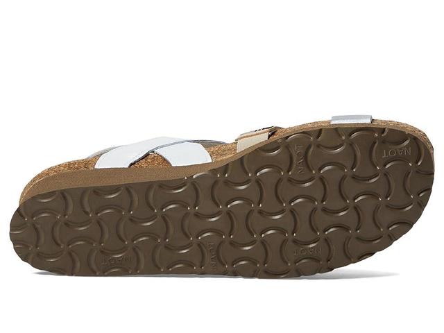 Naot Krista Pearl Leather/Soft Silver Leather/Beige Cheetah Rivets) Women's Sandals Product Image