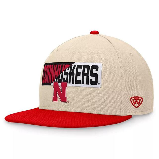 Mens Top of the World Khaki Nebraska Huskers Goalaso Snapback Hat Product Image