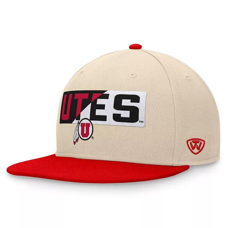 Mens Top of the World Khaki Utah Utes Goalaso Snapback Hat Product Image