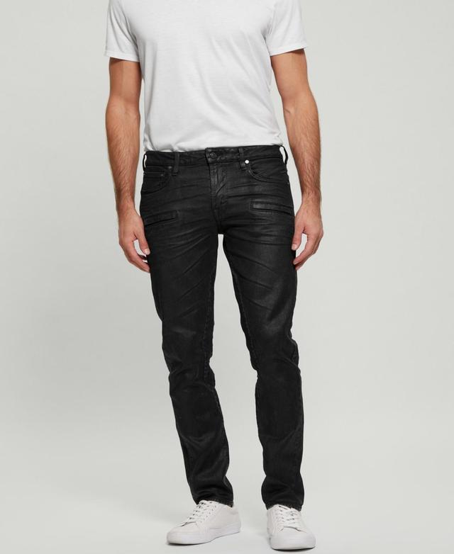 Guess Mens Coated Denim Slim Tapered Zip Jeans Product Image