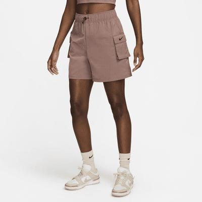 Nike Womens Essential Woven Shorts - Black/Smokey Mauve Product Image