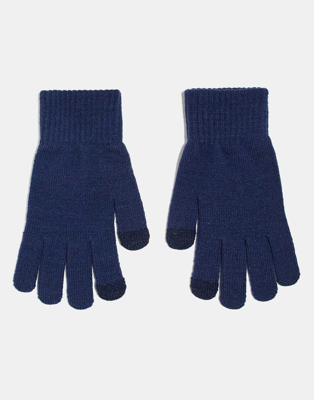 ASOS DESIGN touchscreen gloves in navy Product Image