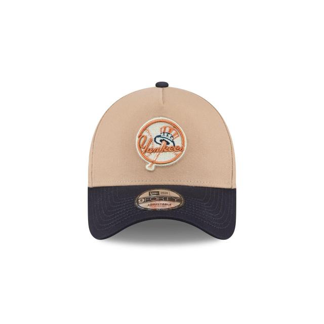 New York Yankees Beige Khaki 9FORTY A-Frame Snapback Hat Male Product Image