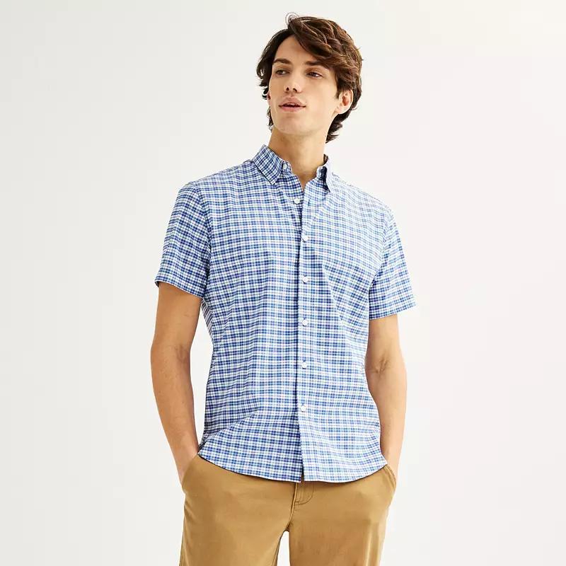 Mens Sonoma Goods For Life Short Sleeve Performance Button-Down Shirt Product Image