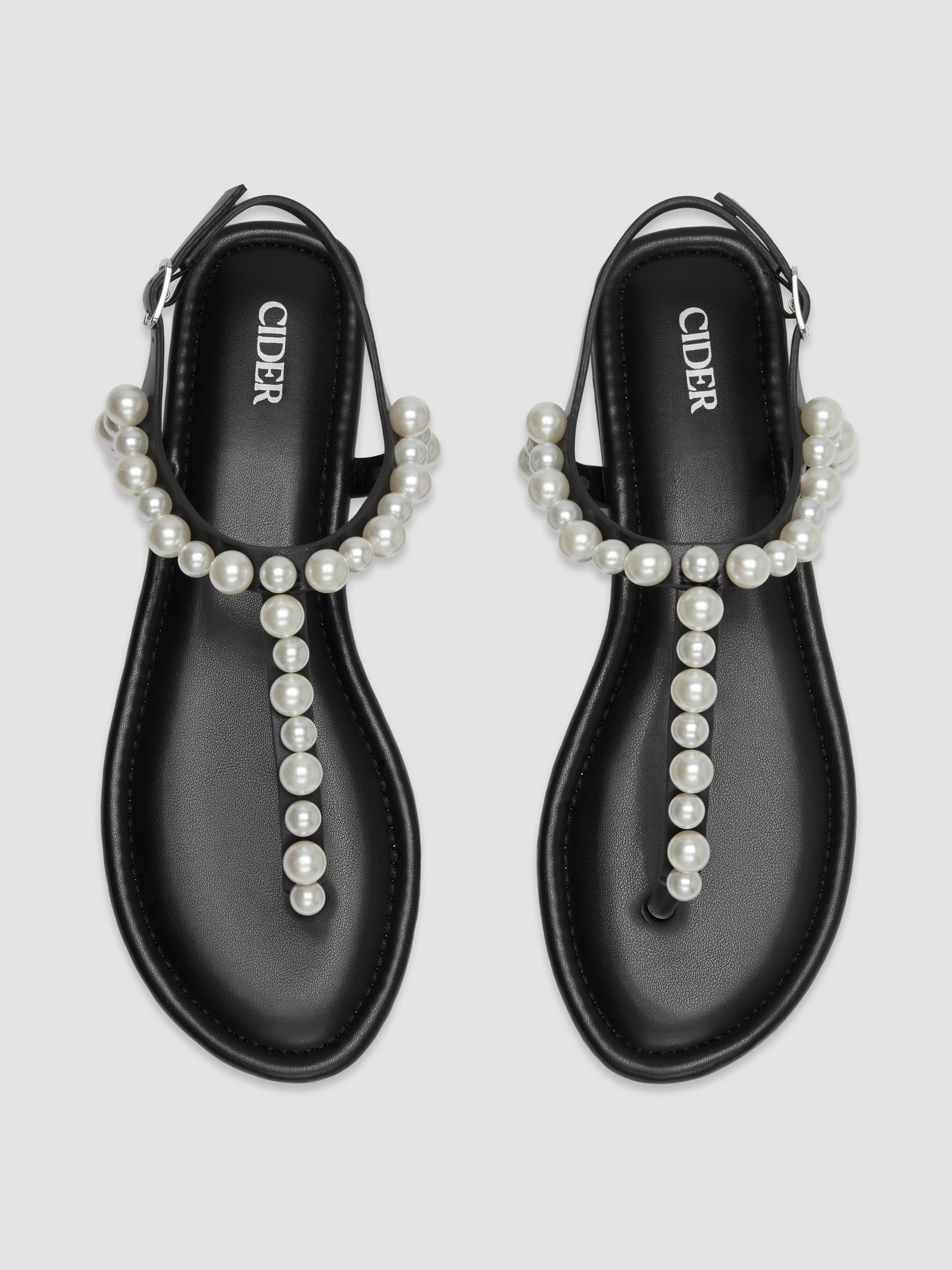 PEARL STRAPPY FLAT SANDALS product image