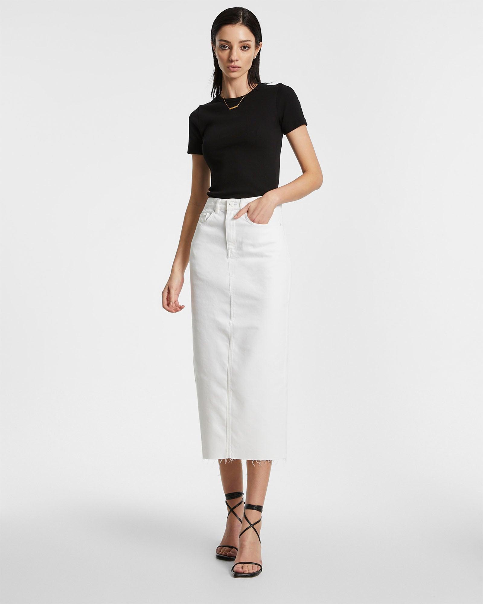 GRADUATE MIDI SKIRT BLANC Female Product Image