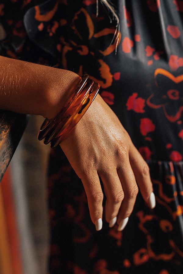 Everyday Excitement Bangle Bracelet Set In Tortoiseshell Product Image