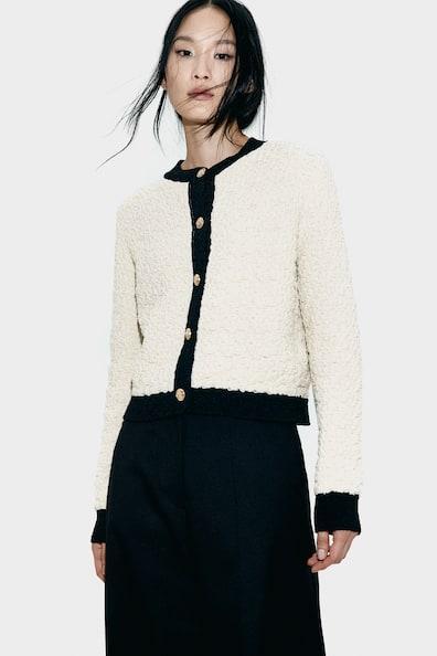 Textured-Knit Cardigan Product Image