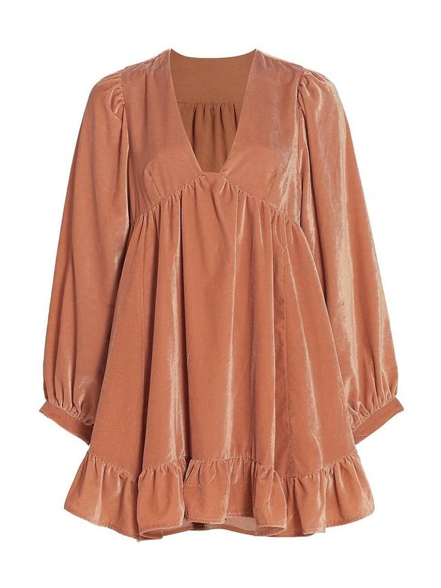 Free People Estella Velvet Mini in Coral. Product Image