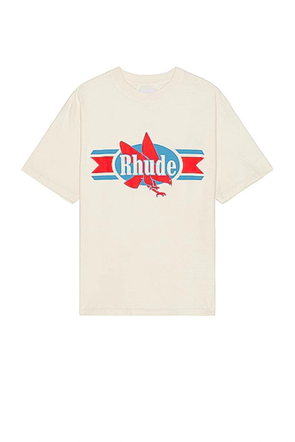 RHUDE Chevron Eagle Tee In Vintage White Product Image