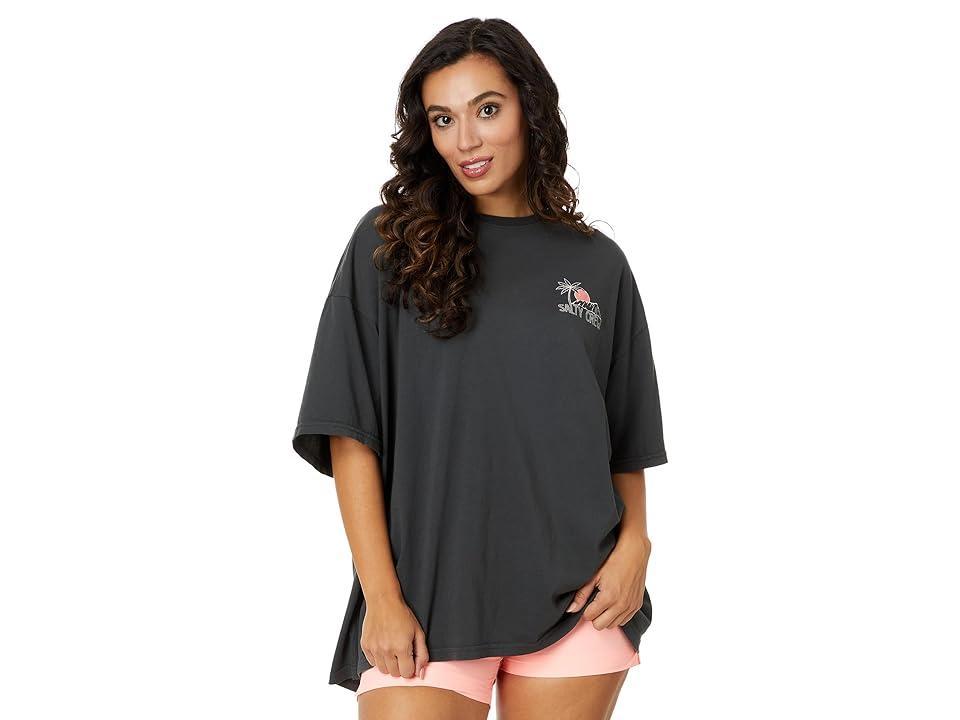 Salty Crew Joy Cover Up Tee (Charcoal) Women's Clothing Product Image