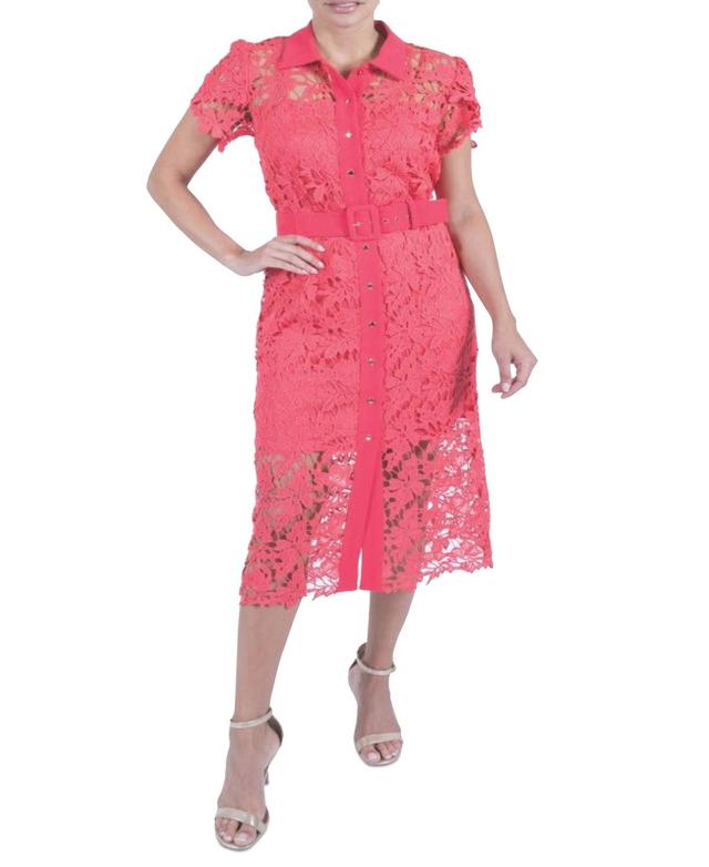 julia jordan Womens Lace Midi Shirtdress Product Image