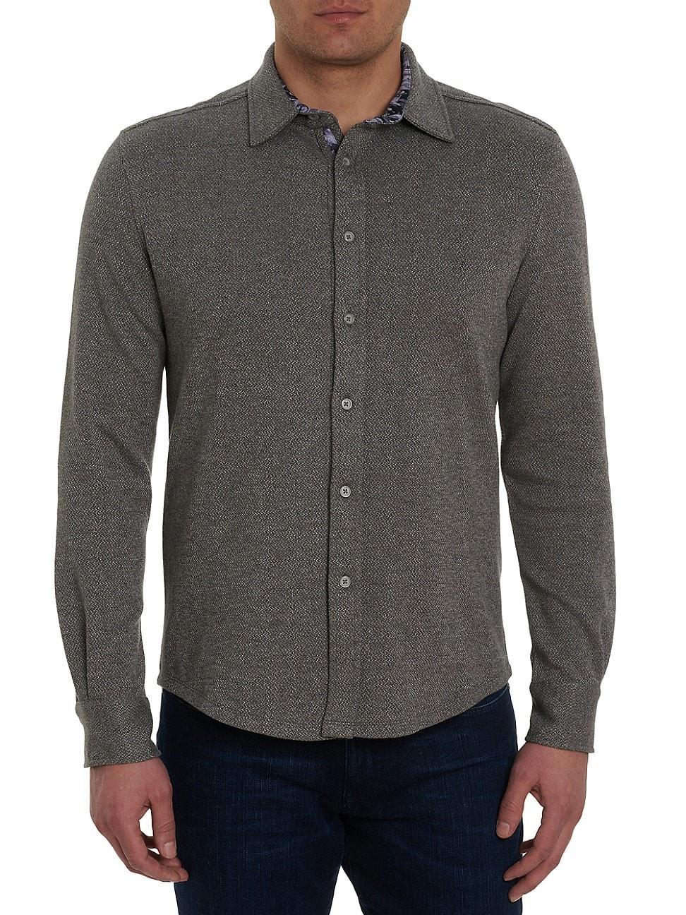 Robert Graham Elkins Tweed Jacquard Knit Button-Up Shirt Product Image