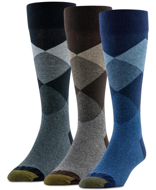 Mens GOLDTOE Diamond Plaid Crew Socks, Mens Product Image