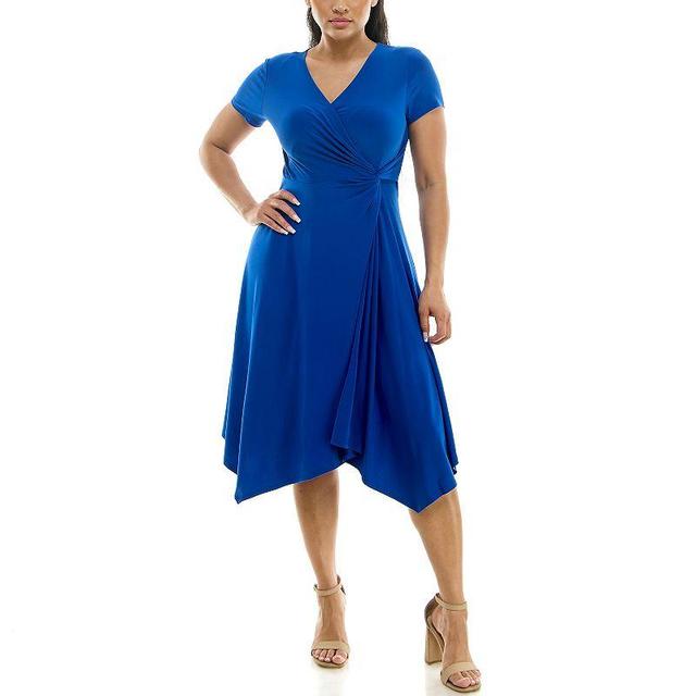 Womens Nina Leonard Uneven-Hem Dress Product Image