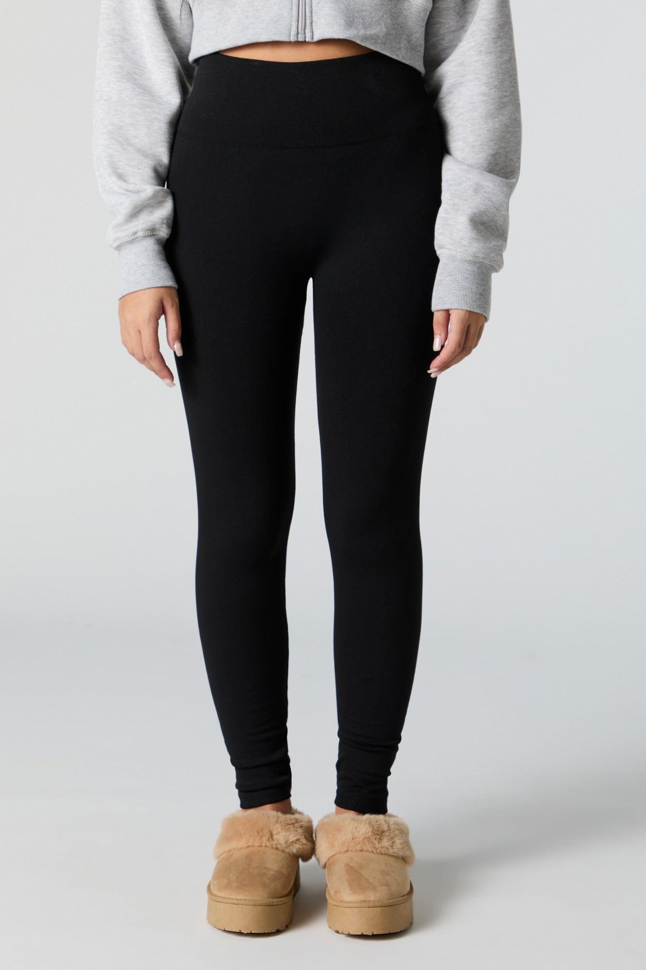 Seamless Solid High Rise Fleece Legging Female Product Image