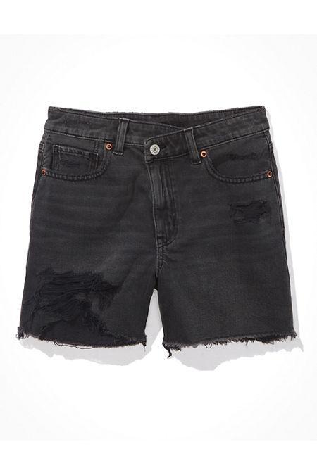 AE Denim Highest Waist Baggy Short Womens Black 4 Product Image