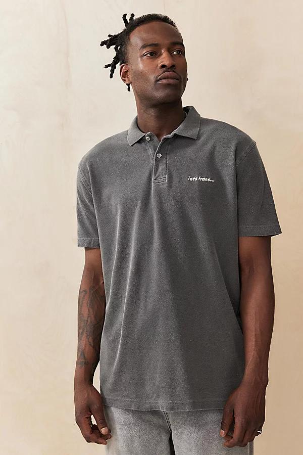 iets frans. Washed Black Polo Shirt Top Mens at Urban Outfitters Product Image