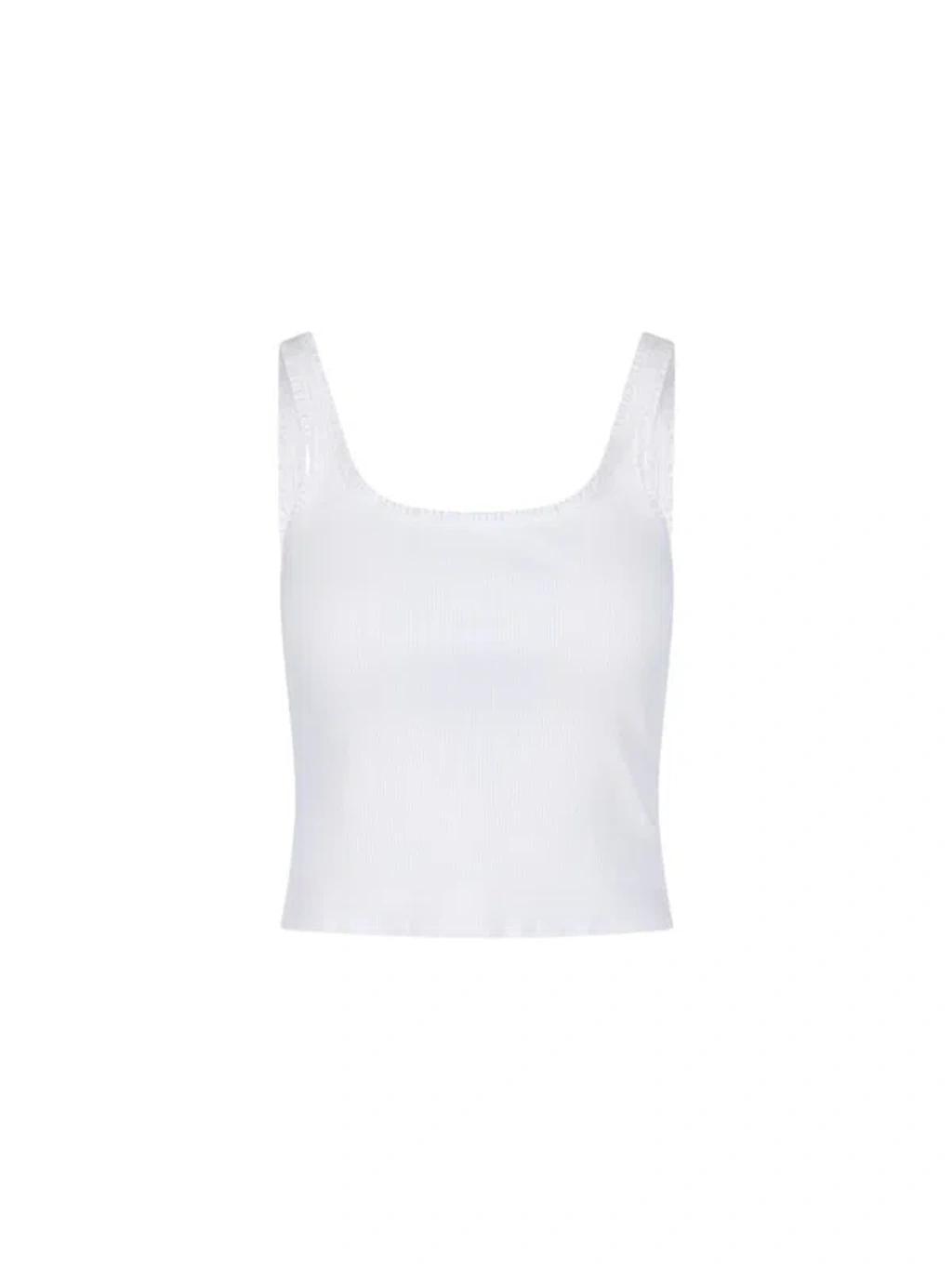 Cropped Vest Top In White Product Image