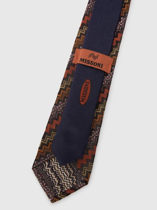 Silk tie with zigzag pattern Multicoloured | Missoni Product Image