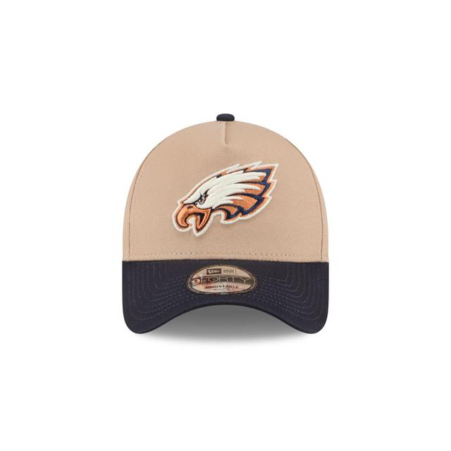 Philadelphia Eagles Beige Khaki 9FORTY A-Frame Snapback Hat Male Product Image