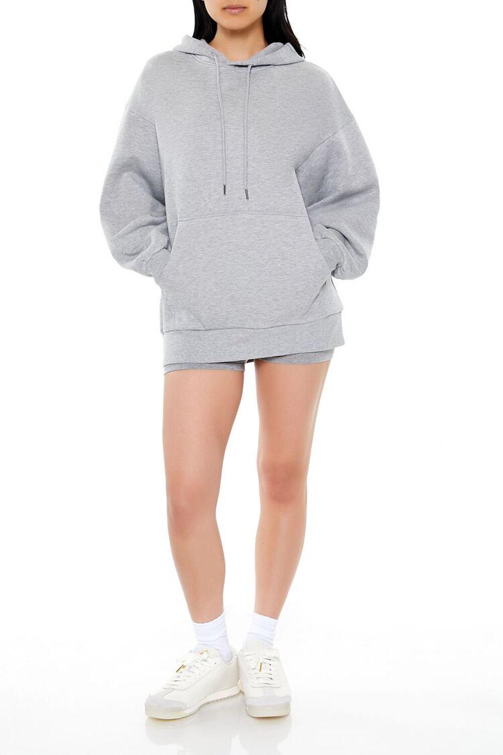 Fleece Drop-Sleeve Hoodie | Forever 21 Product Image