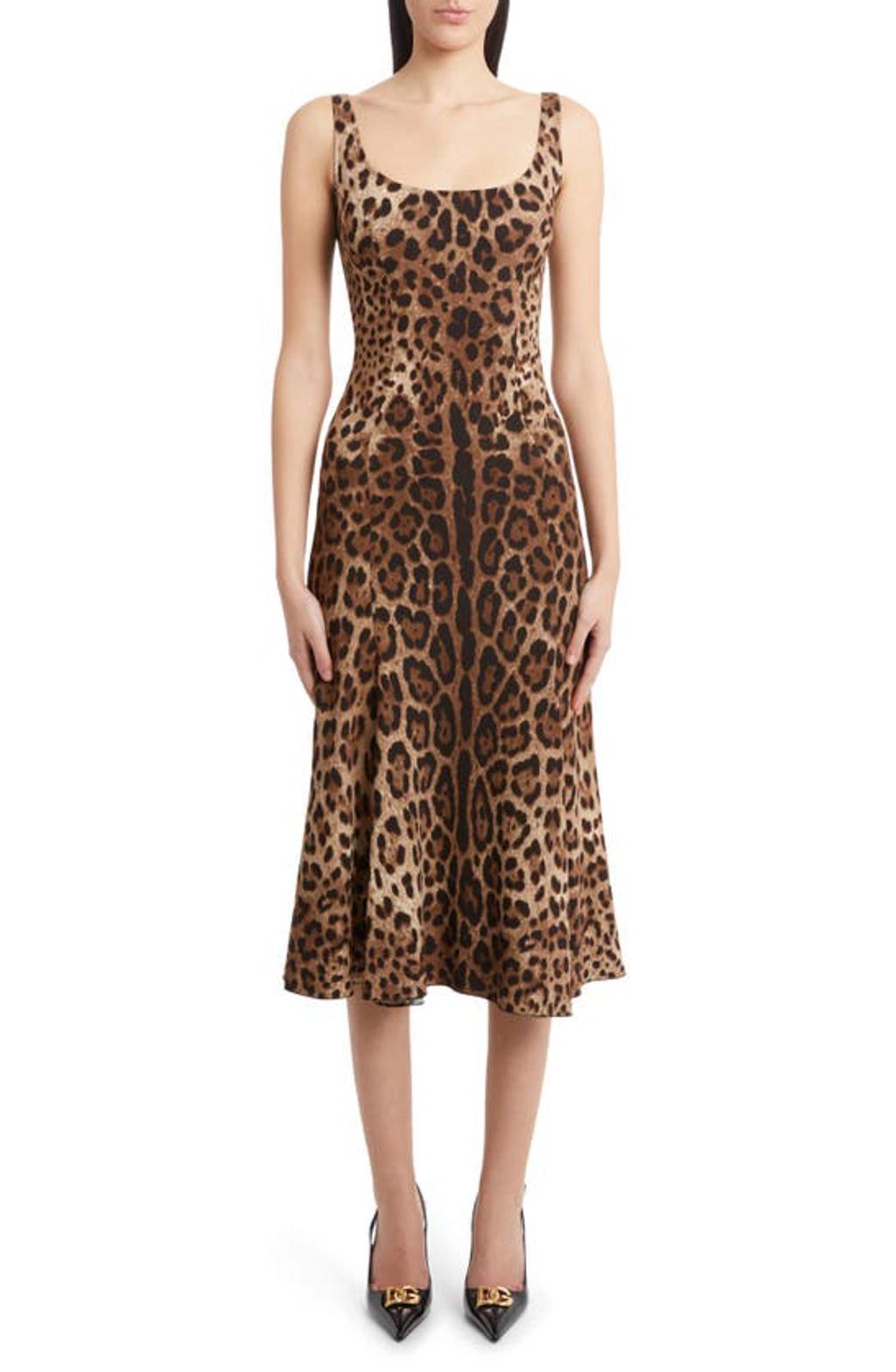 Leopard-print Midi Dress Product Image