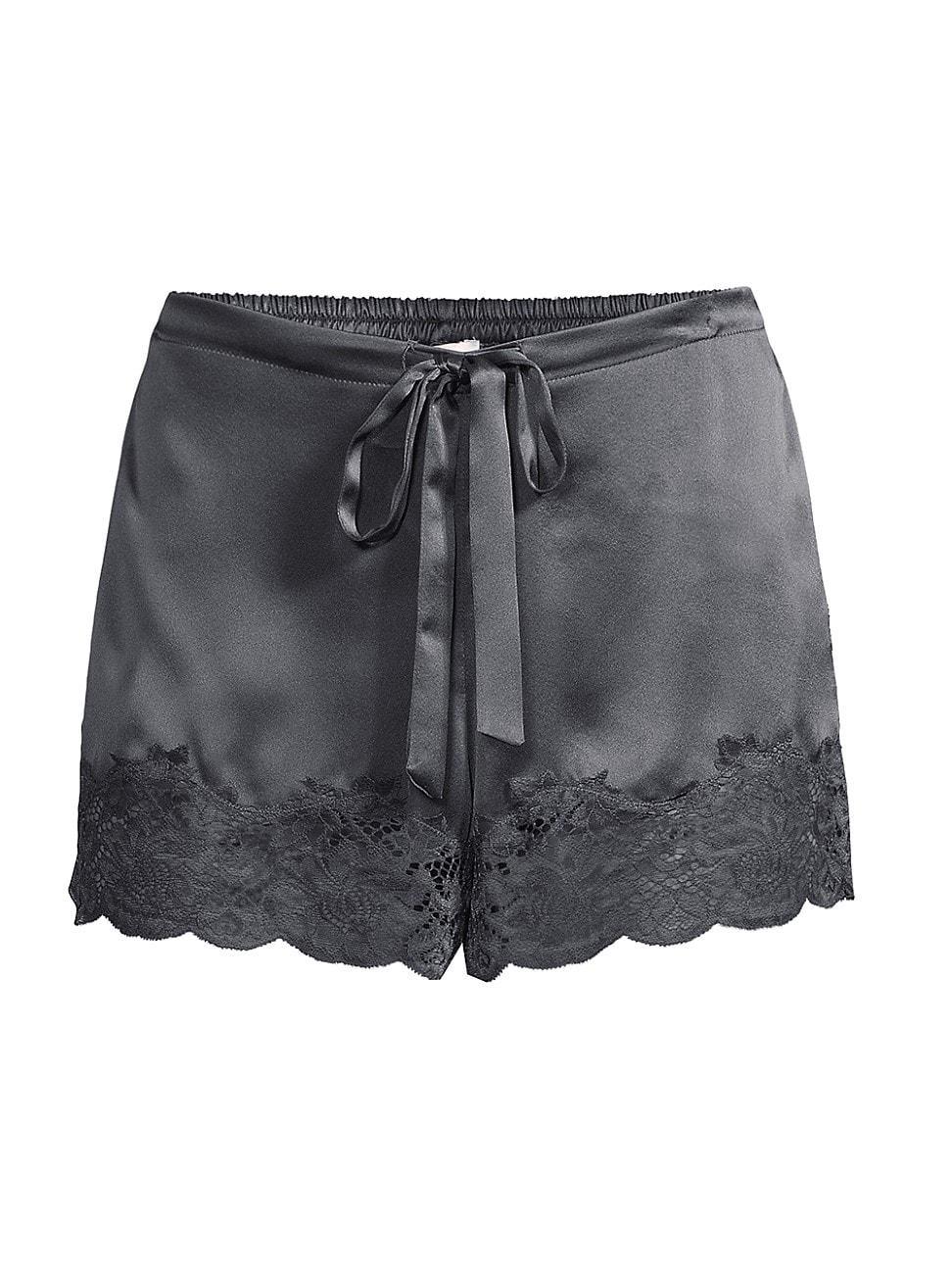 Womens Lace-Trim Silk Shorts product image