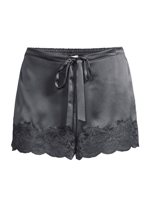 Womens Lace-Trim Silk Shorts Product Image