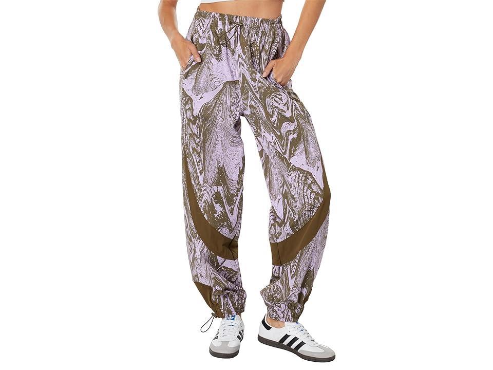 adidas by Stella McCartney Woven Track Pants Printed IB5096 (Purple Glow/Trace Olive) Women's Clothing Product Image