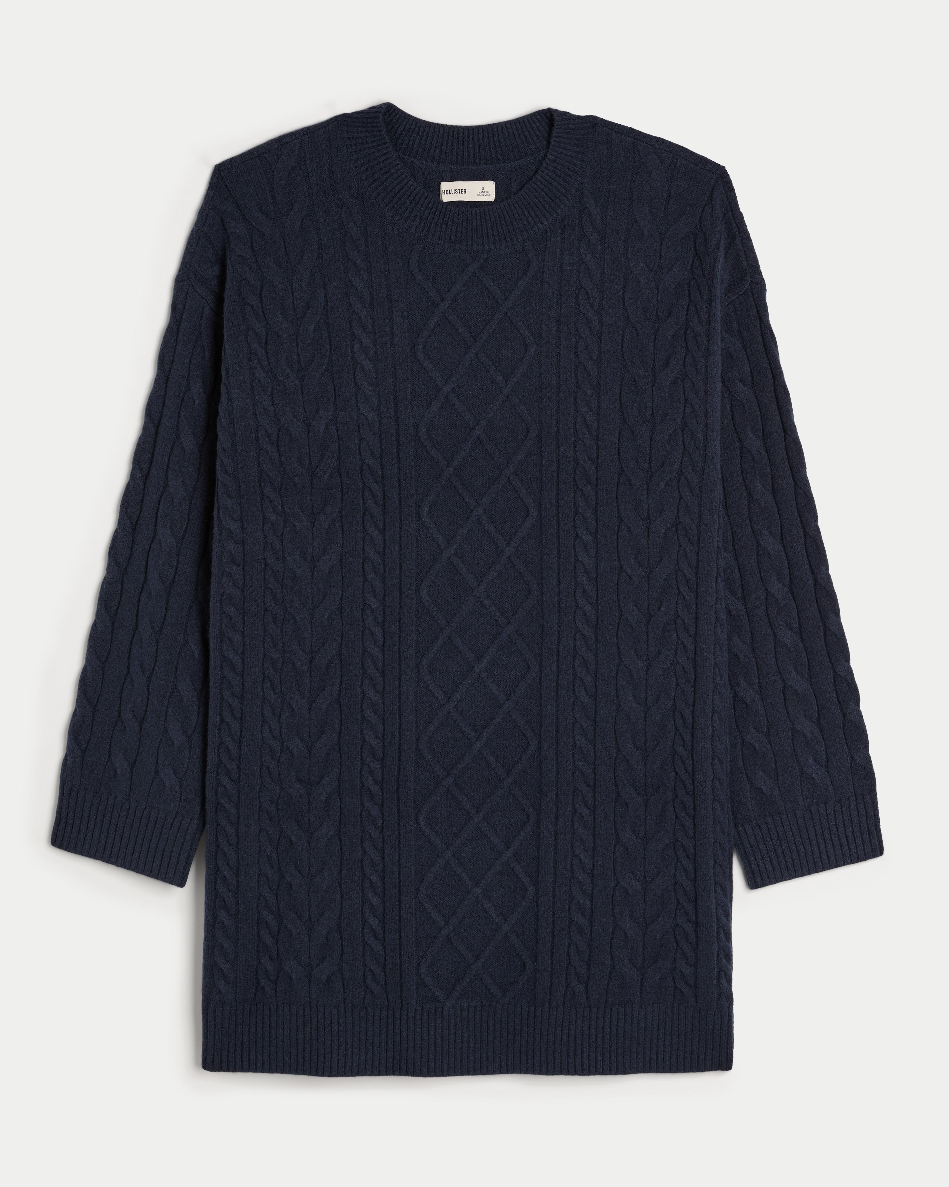 Cozy Cable-Knit Sweater Dress Product Image