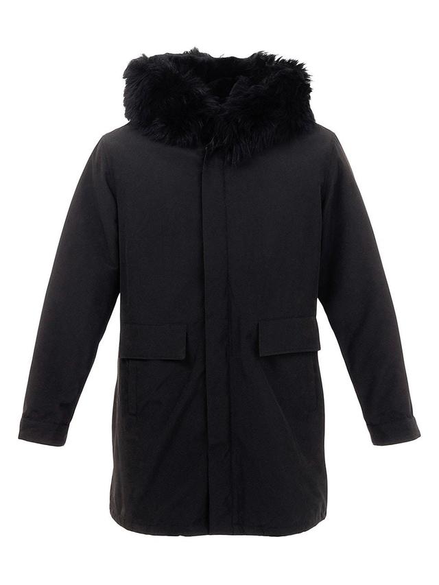 Mens Parka With Shearling Lamb Hood Trim Product Image