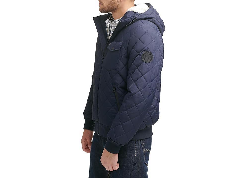 Levi's(r) Diamond Quilted Bomber with Sherpa Lined Hood Men's Clothing Product Image