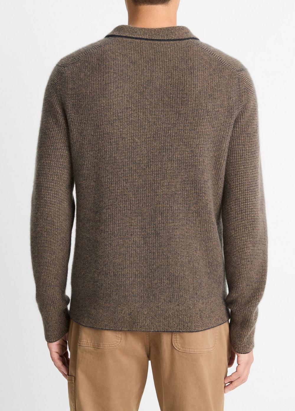 Plush Cashmere Thermal Johnny-Collar Sweater Product Image