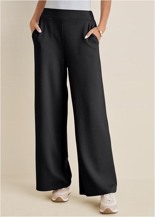 Double Knit Wide Leg Pants Product Image