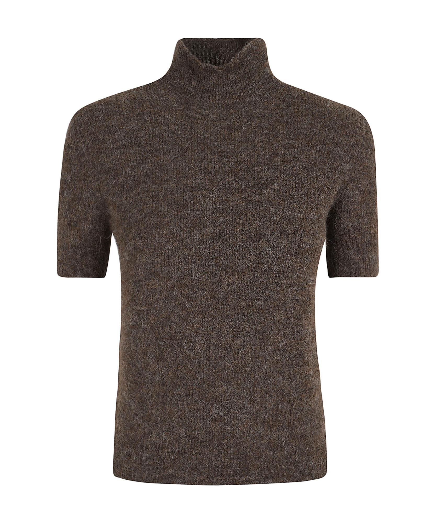 POLO RALPH LAUREN Short Sleeve Turtleneck Slim Fit Knitwear In Grey Product Image