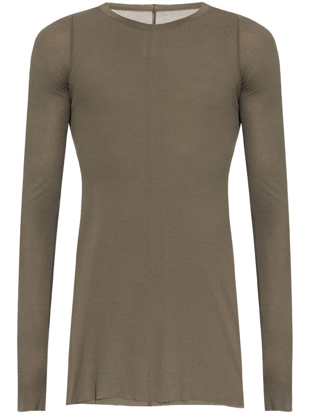 RICK OWENS Long-sleeved T-shirt In Brown Product Image