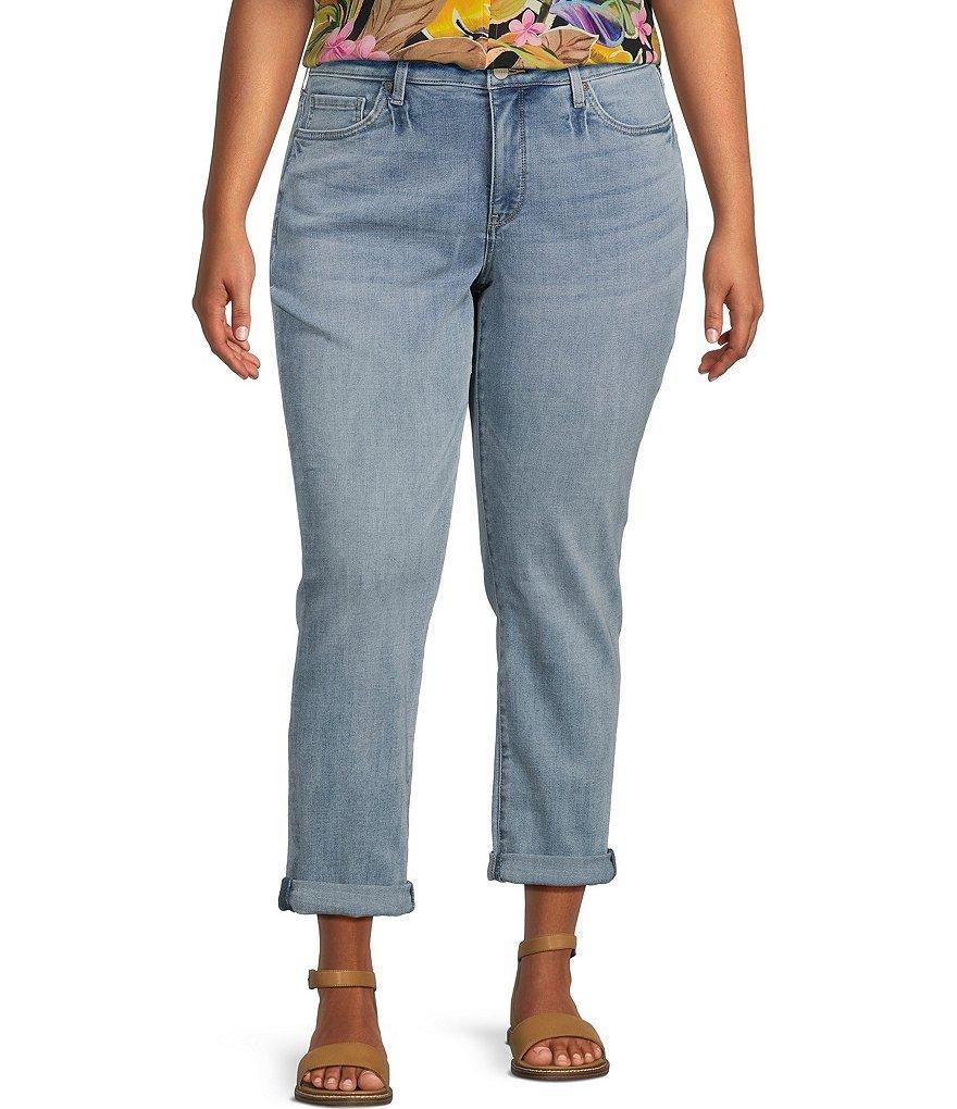 NYDJ Plus Size Sheri Slim Roll-Cuff Ankle Jeans Product Image