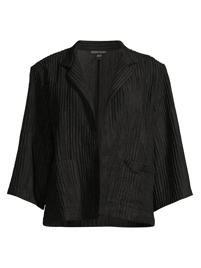 Womens Crinkled Open-Front Jacket Product Image