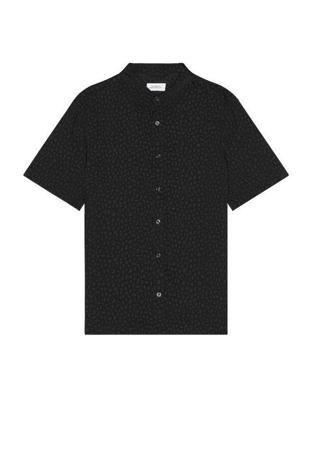 SATURDAYS NYC Bruce Leopard Shirt Cream. (also in S, XL/1X). Product Image