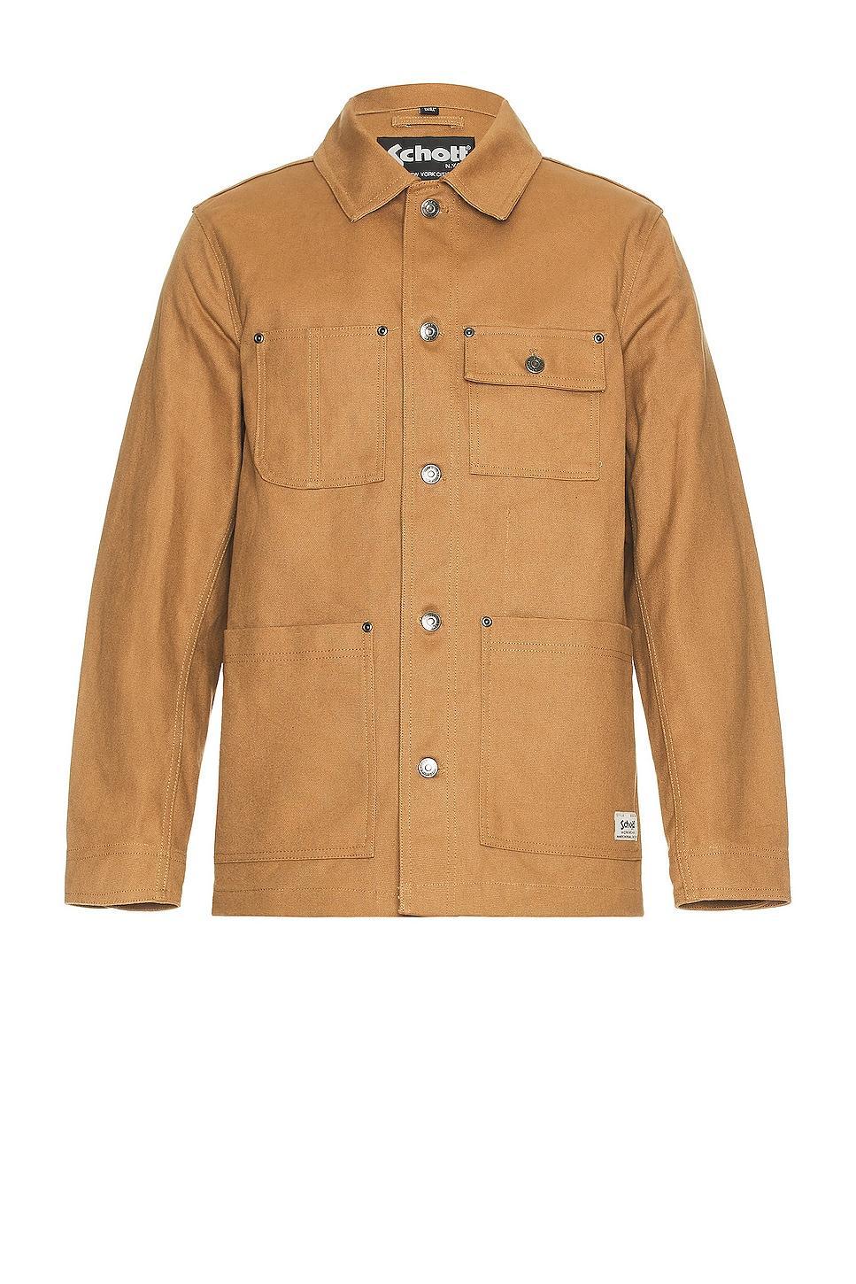 Schott Chore Jacket Tan. Size M (also in L, S, XL/1X). Product Image