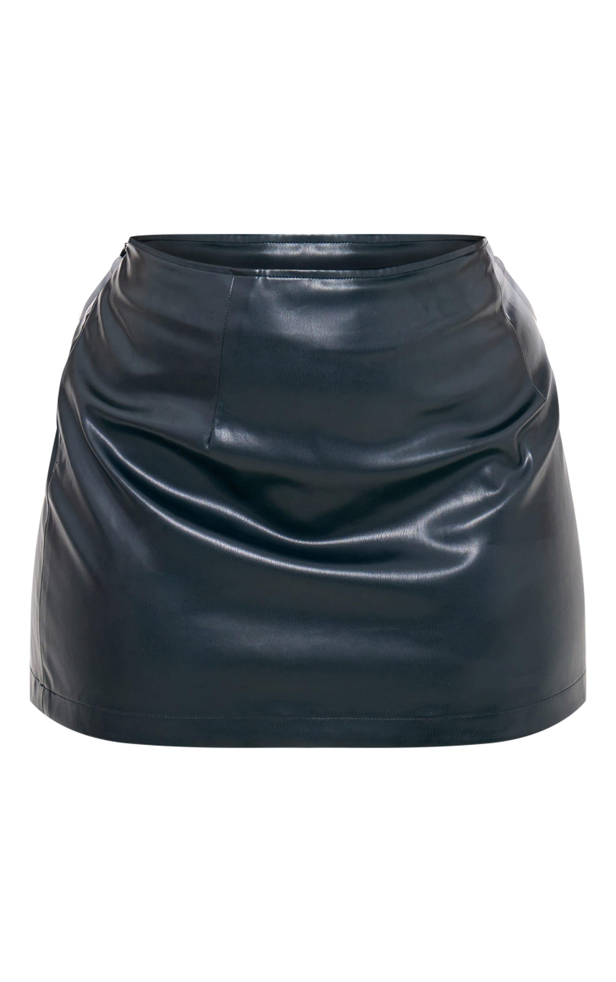 Plus Black Micro Mini Faux Leather Skirt Product Image