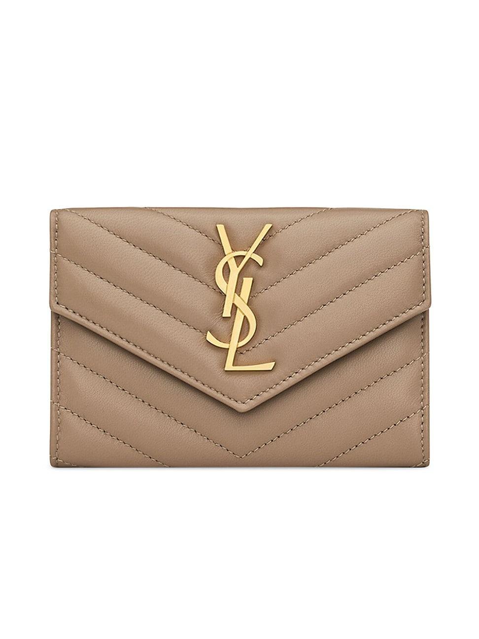 Womens Cassandre Saint Laurent Matelass Small Envelope Wallet in Quilted Lambskin Product Image