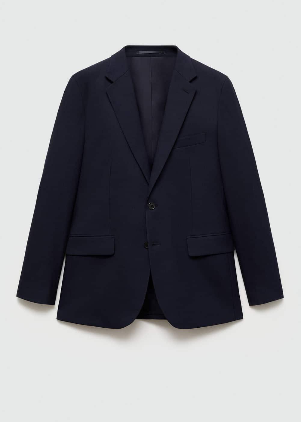 Stretch fabric slim-fit suit blazer - Men | MANGO USA Product Image